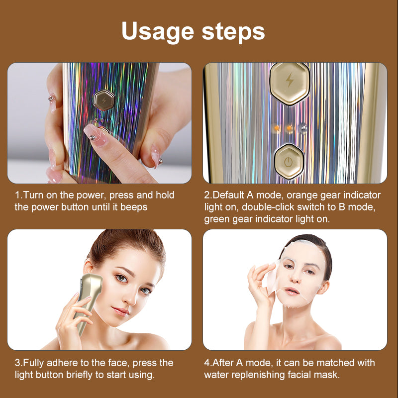 Aolemon Mutifuncational Beauty Device- Hot & Cold Facial Massager Anti-aging Winkle Reduction & Spot Improvement Skin Beauty Equipment