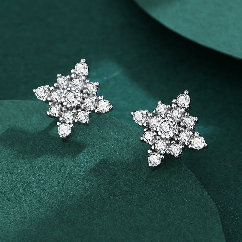 Sterling Silver Star Cluster Stud Earrings S925 Hallmark