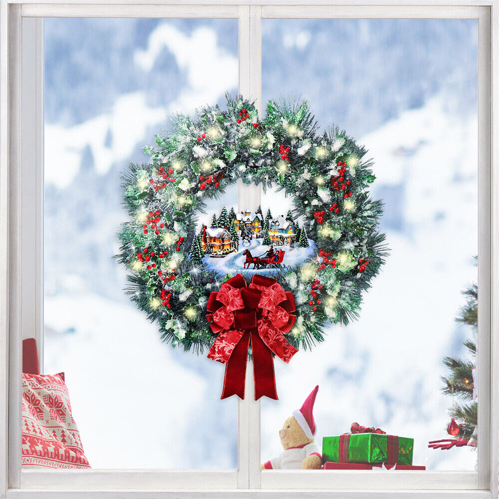 2pcs/Pack Christmas 3D Window Stickers – Santa & Snowman Holiday Decorations for Home or Shop