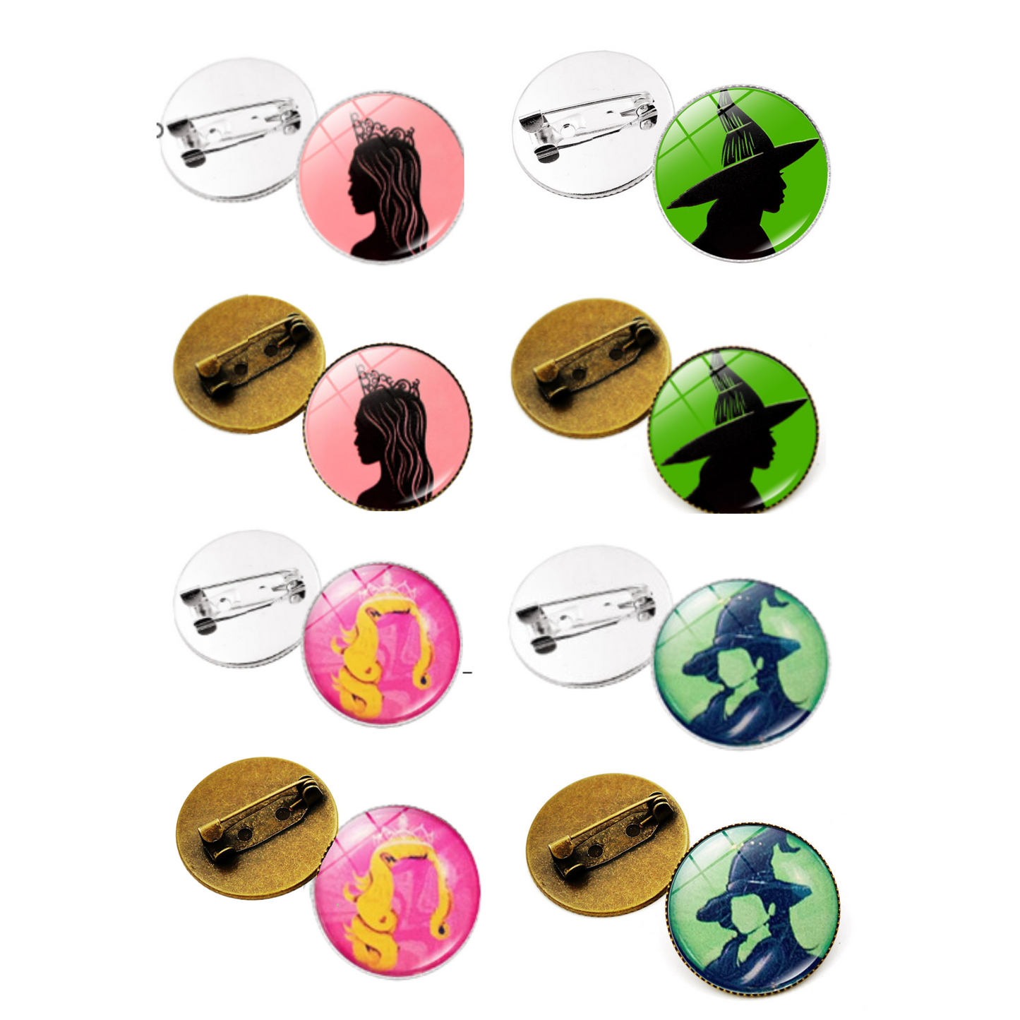 Wicked Witch Inspired Elphaba & Glinda Friendship Pin 2pcs