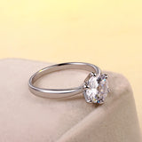 Silver Plated Solitaire Cubic Zirconia Ring