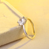 Silver Plated Solitaire Cubic Zirconia Ring