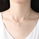 Silver Moon and Star Necklace