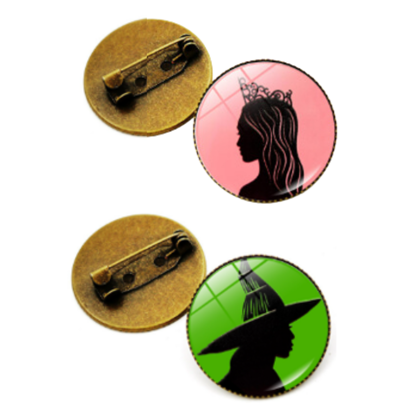 Wicked Witch Inspired Elphaba & Glinda Friendship Pin 2pcs