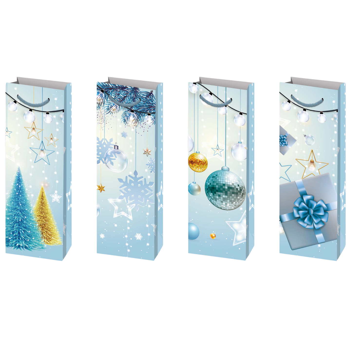 Christmas Theme Shopping Gift Present Premium Paper Tote Carry Bags Mixed 10PC