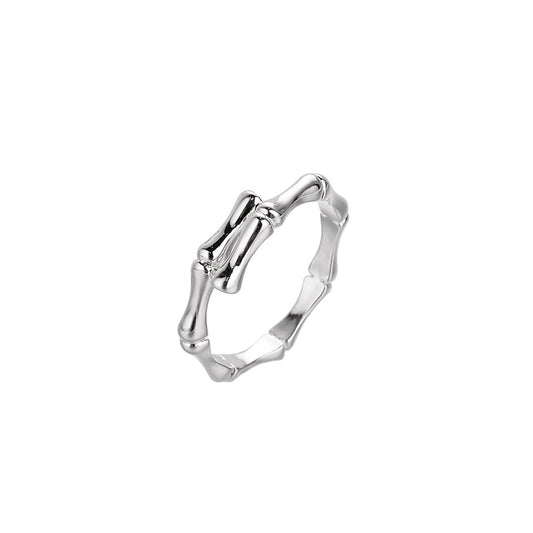 Sterling Silver Bamboo Open Adjustable Ring