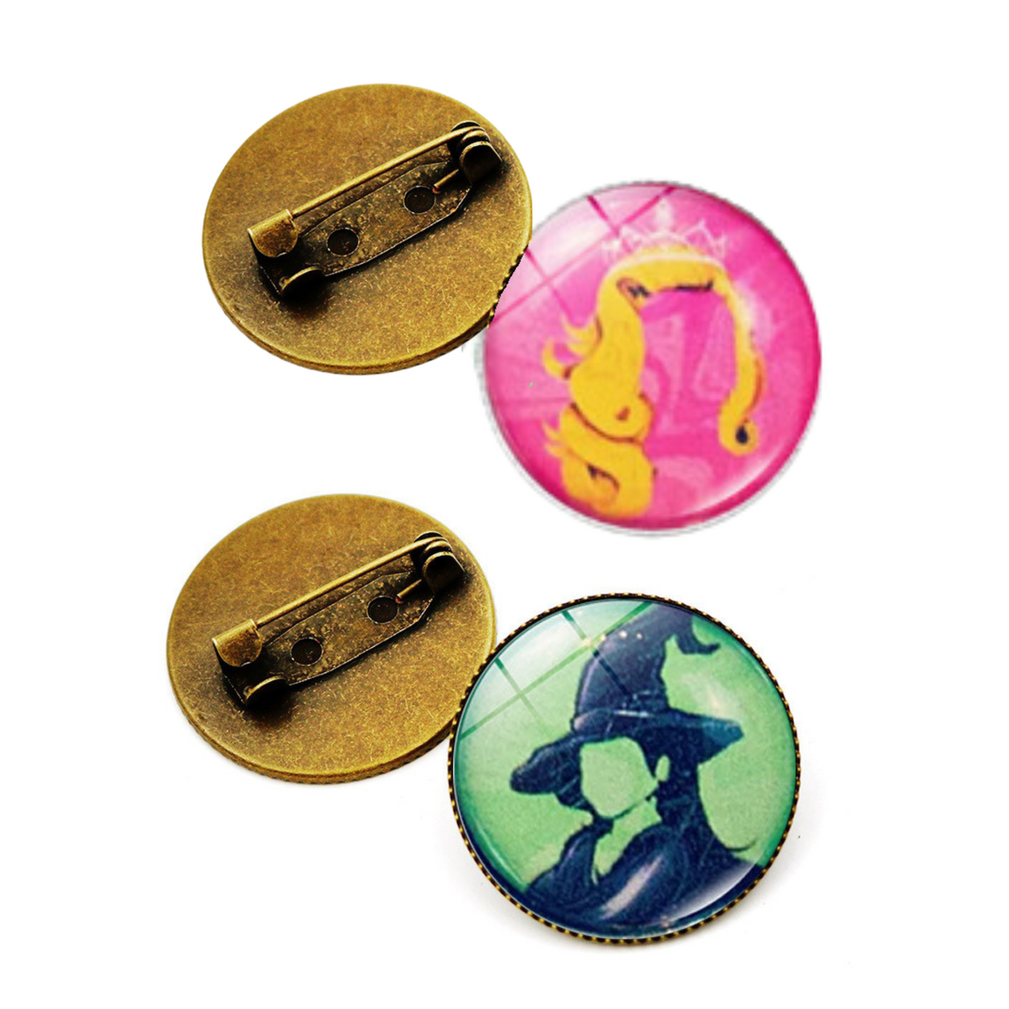 Wicked Witch Inspired Elphaba & Glinda Friendship Pin 2pcs