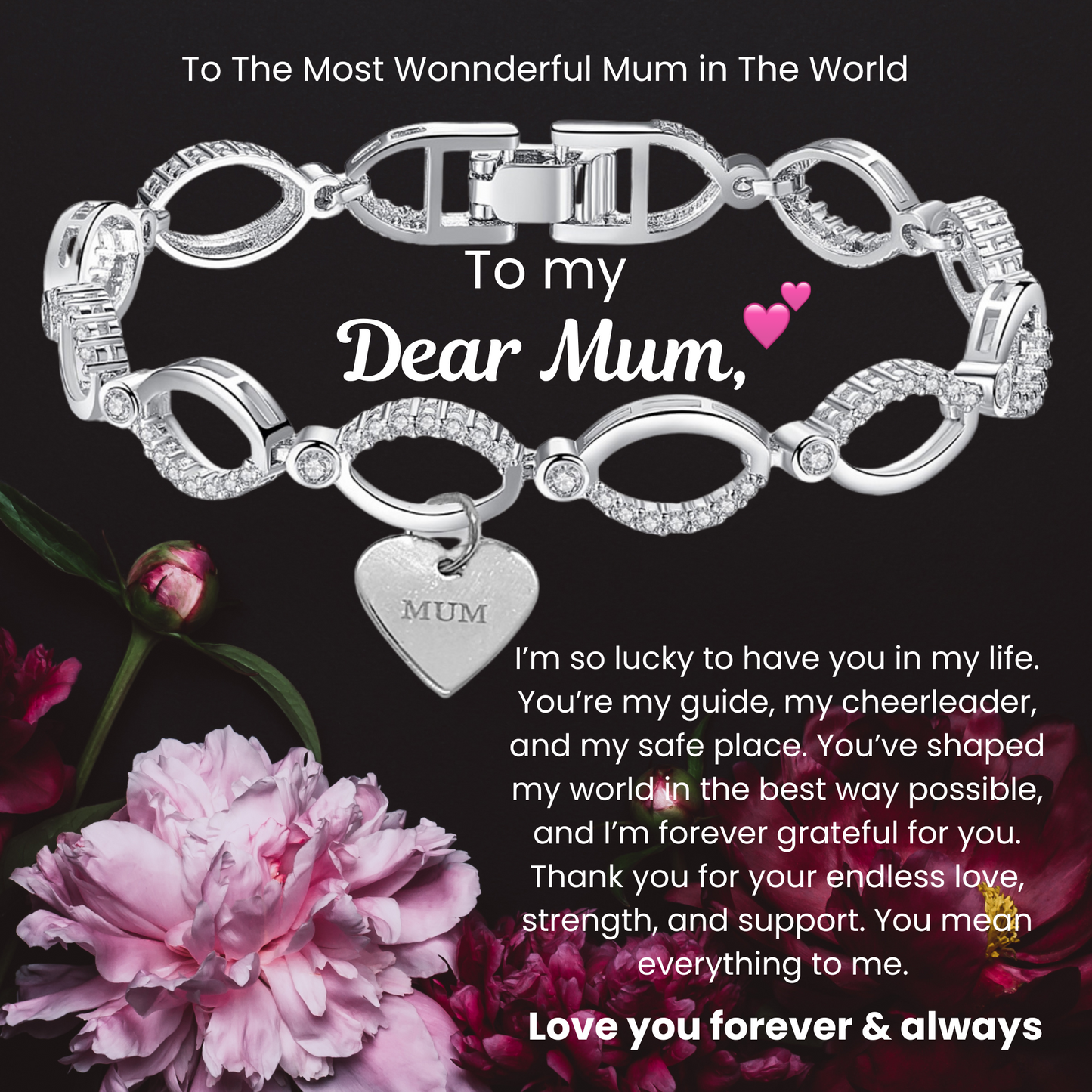 Multi-Link Infinity Mum Bracelet with Message Card
