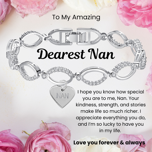 Multi-Link Infinity Nan Bracelet with Personalised Message