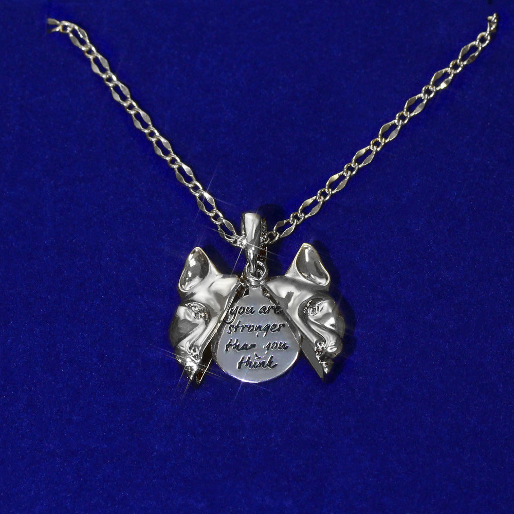 Stronger Than You Think Necklace with Cat Theme
