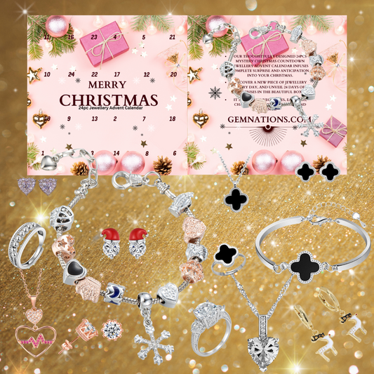 🎄 Countdown to Christmas with Elegance: 24-Piece Jewellery Advent Calendar for Women 🎁