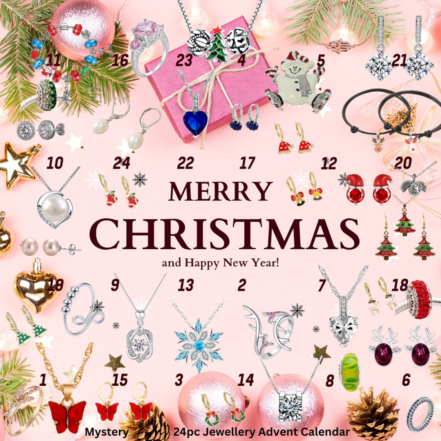 ๐ Create Magical Moments: 24-Window Empty Advent Calendar Box with Mold Set ๐