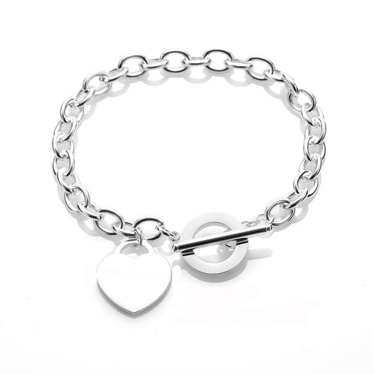 Exquisite Heart Charms Bracelet Toggle Clasp