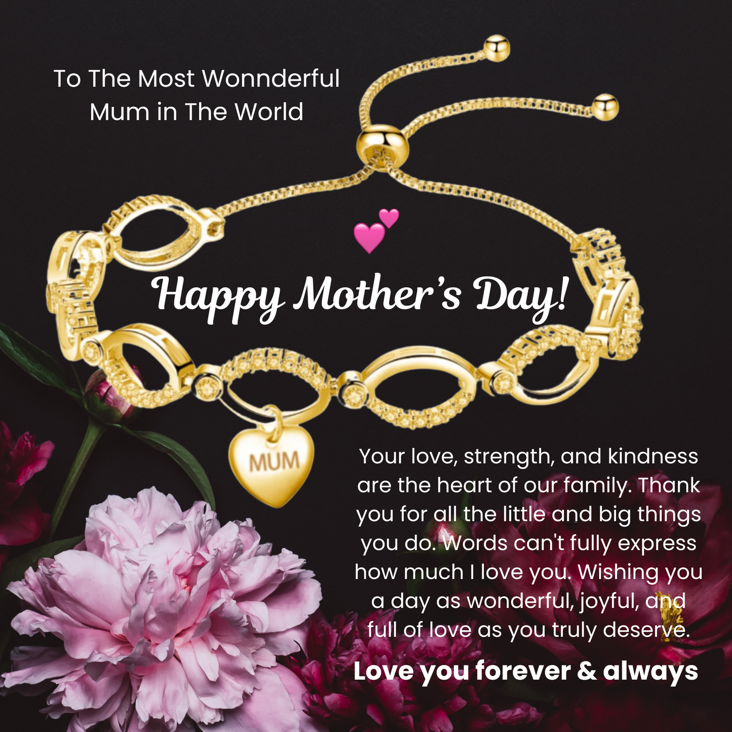 Multi-Link Infinity Mum Bracelet with Message Card