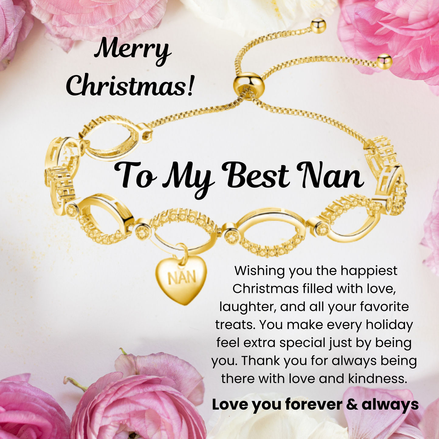 Multi-Link Infinity Nan Bracelet with Message Card