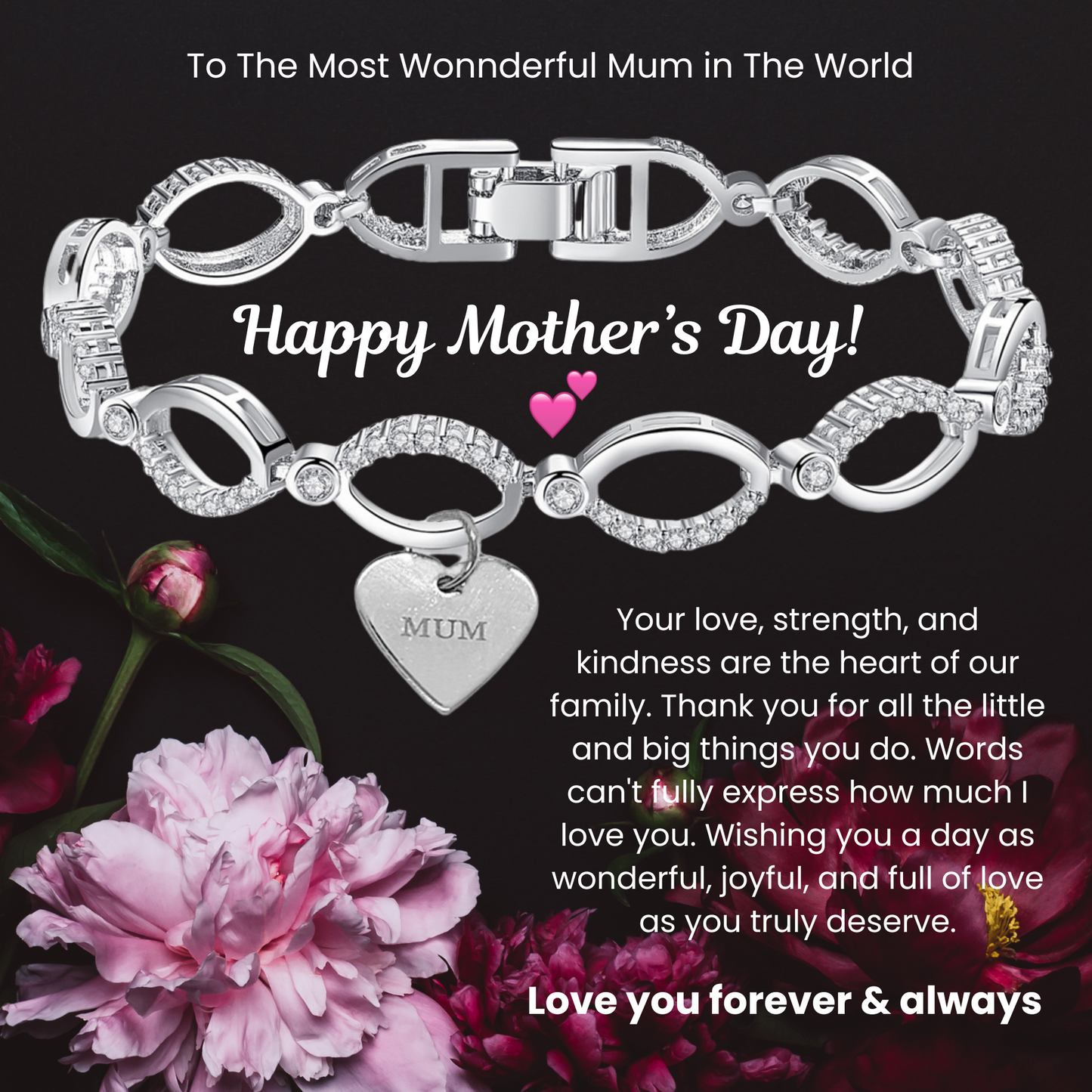 Multi-Link Infinity Mum Bracelet with Message Card