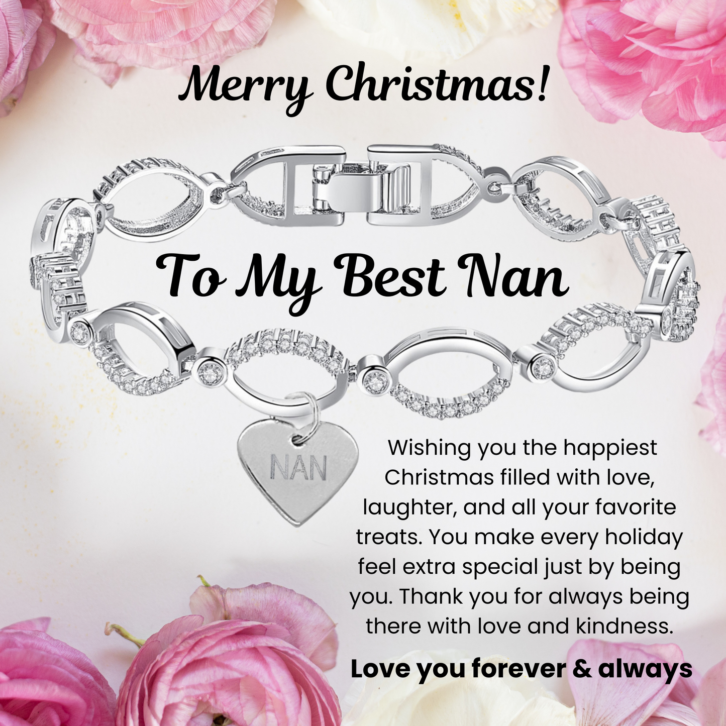 Multi-Link Infinity Nan Bracelet with Message Card