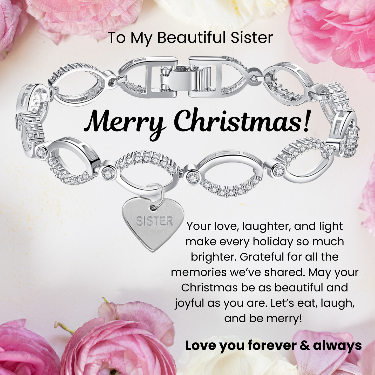 Multi-Link Infinity Sister Bracelet with Message Card