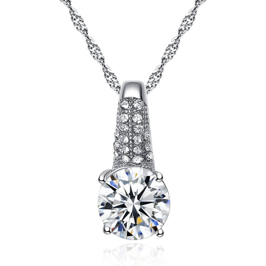 Silver Tone Plated Necklace, Ring and Earrings Tri-set