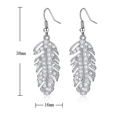 Sparkly Feathers Necklace and Earrings Set
