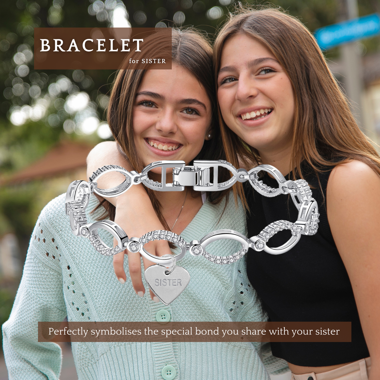 To Sister Bracelet Tag + Message Box