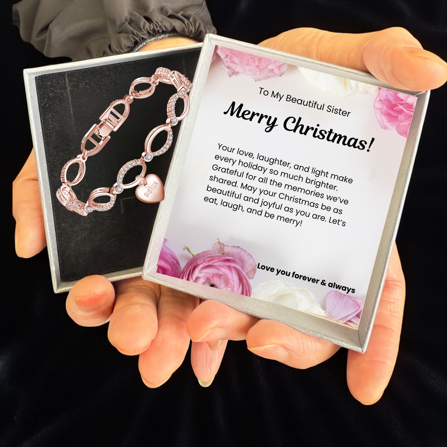 Multi-Link Infinity Sister Bracelet with Message Card
