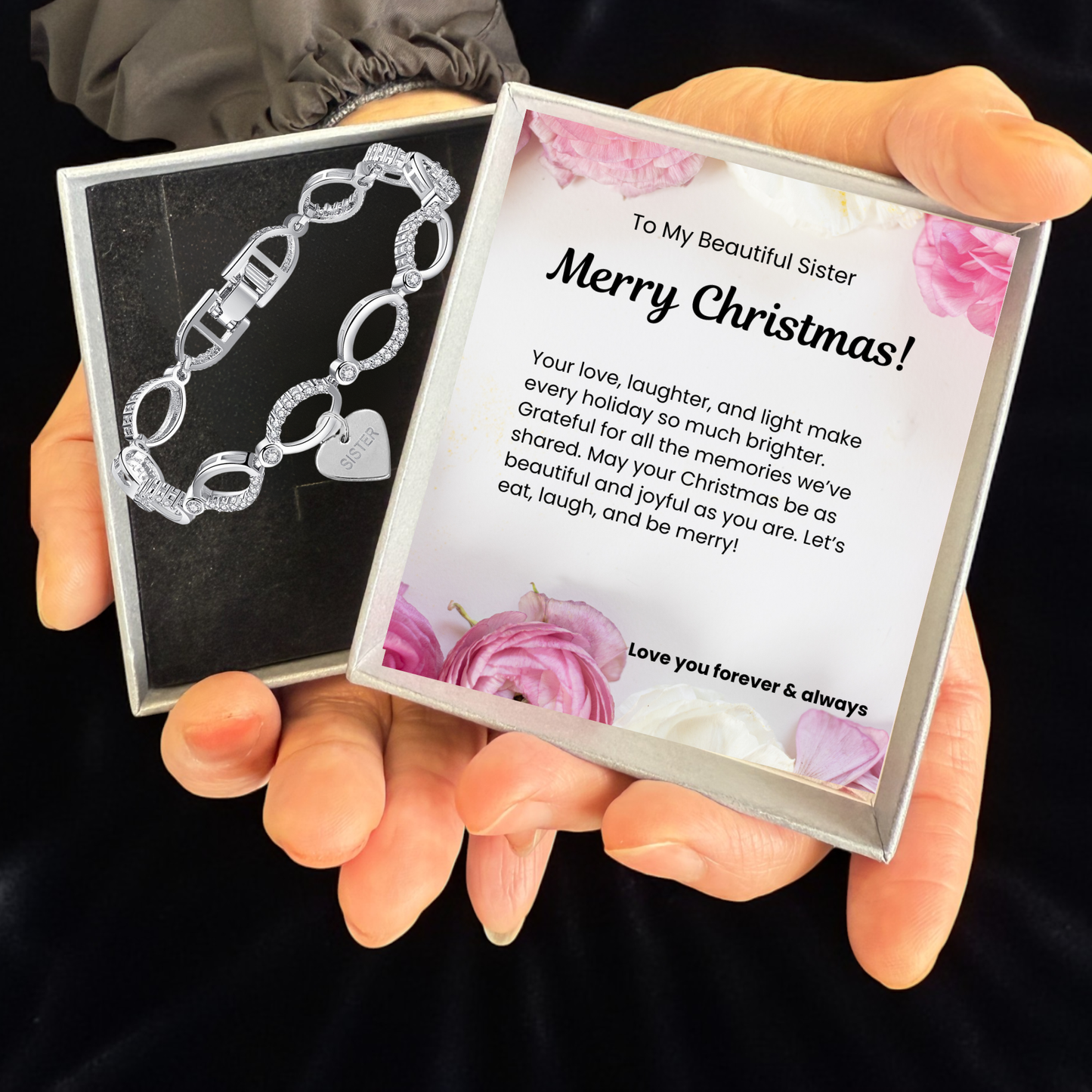 Multi-Link Infinity Sister Bracelet with Message Card