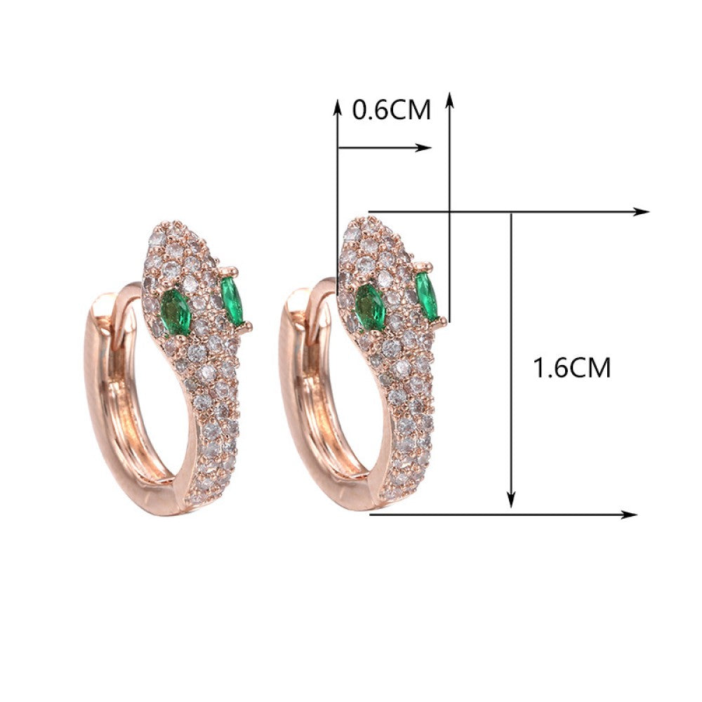 Sparkly Crystal Snake Huggies Earrings