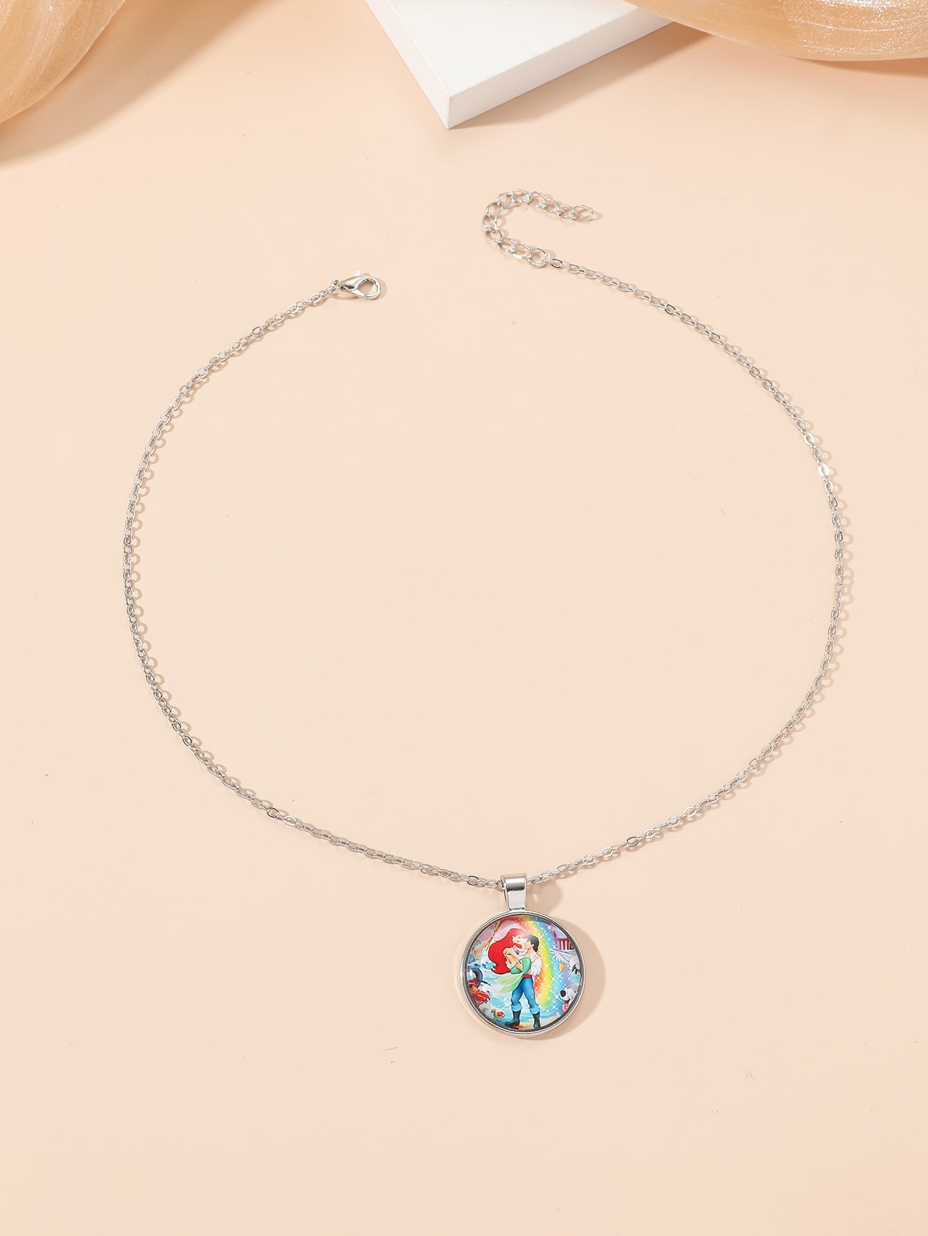 The Little Mermaid Ariel and Eric Pendant Necklace
