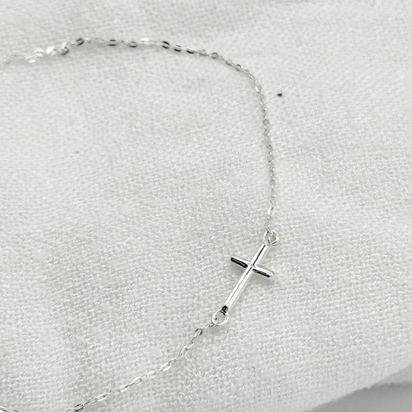 S925 Sterling Silver Minimalist Cross Bracelet/Anklet