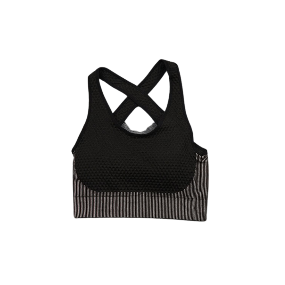 2 Pieces Yoga Gym Set Women Fitness Suit Jacket and Bra in Grey Black Small