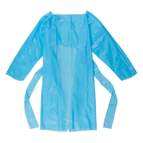 50pc Waterproof Dental Hairdresser Disposable Protective Gown Apron Thumb-Loops