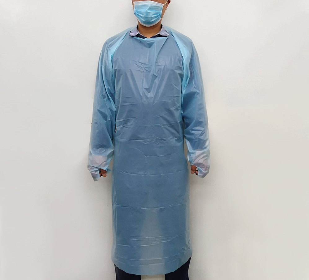 50pc Waterproof Dental Hairdresser Disposable Protective Gown Apron Thumb-Loops