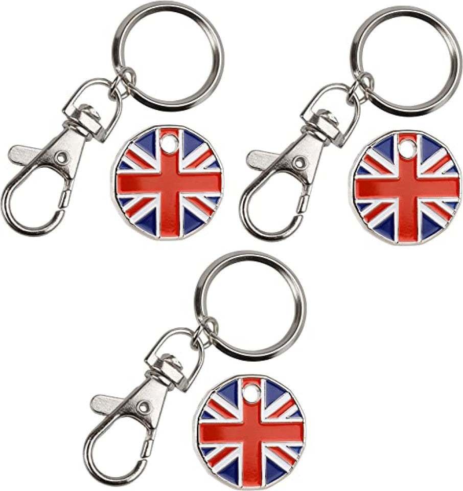 50pc Union Jack Queen's Platinum Jubilee Trolley Coin Token Keyring Decoration Party