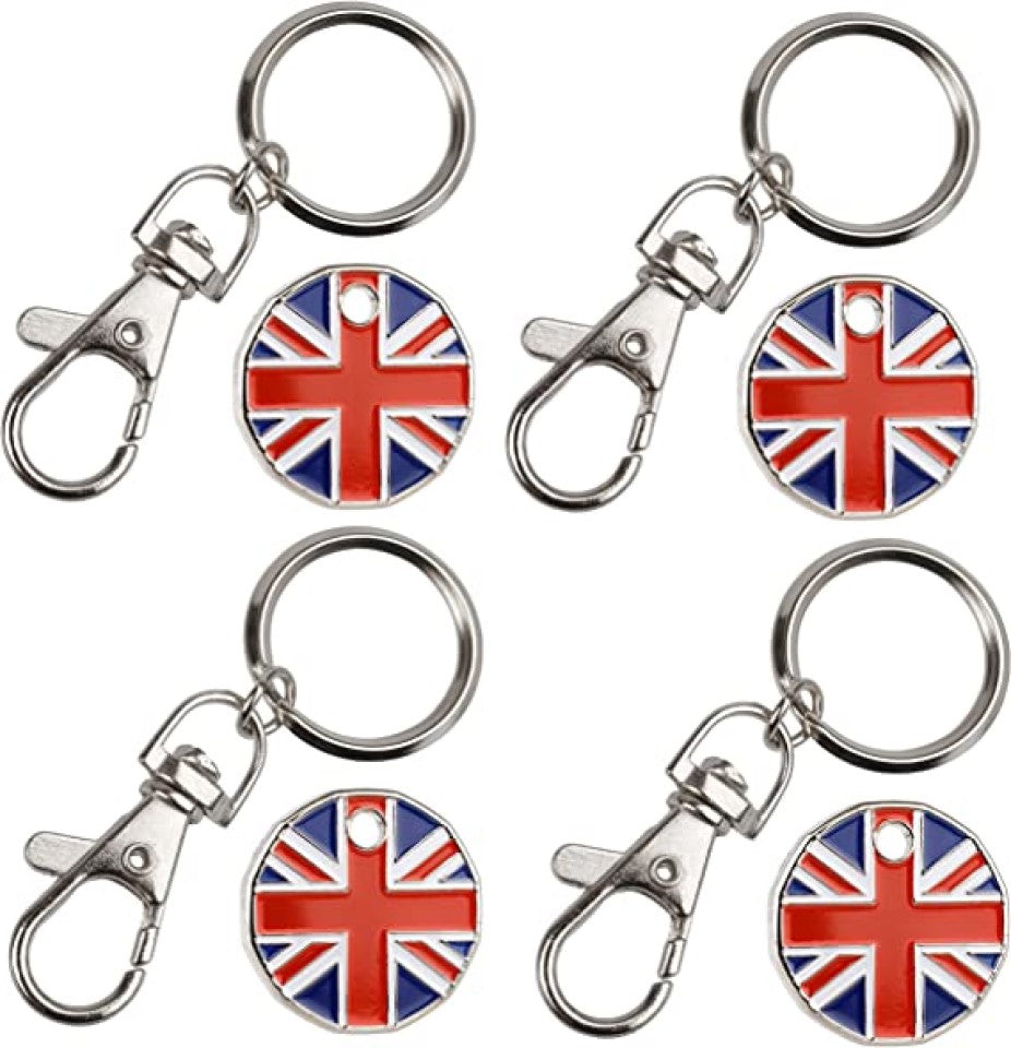 50pc Union Jack Queen's Platinum Jubilee Trolley Coin Token Keyring Decoration Party