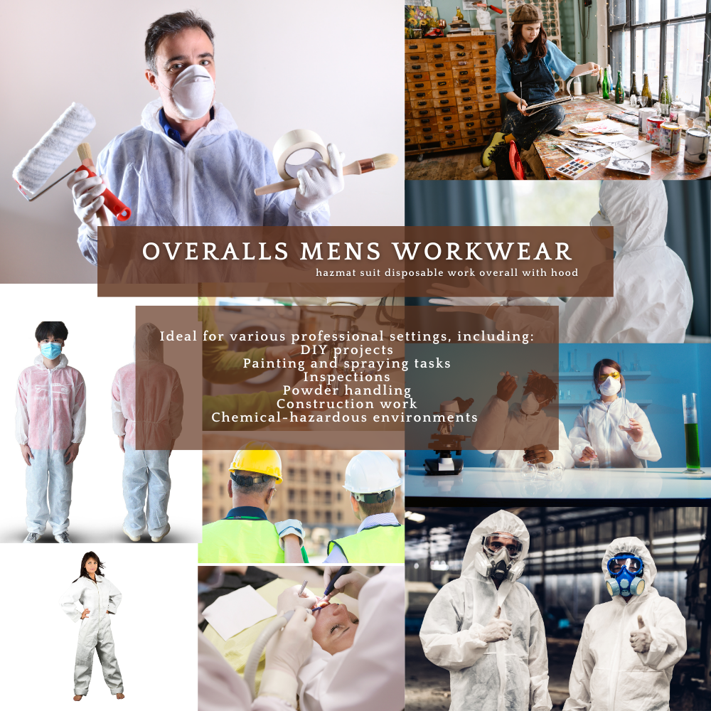20pc Halloween DIY Outfit Hazmat Suit Full Protective Disposable Safe Overall Breathable Safety