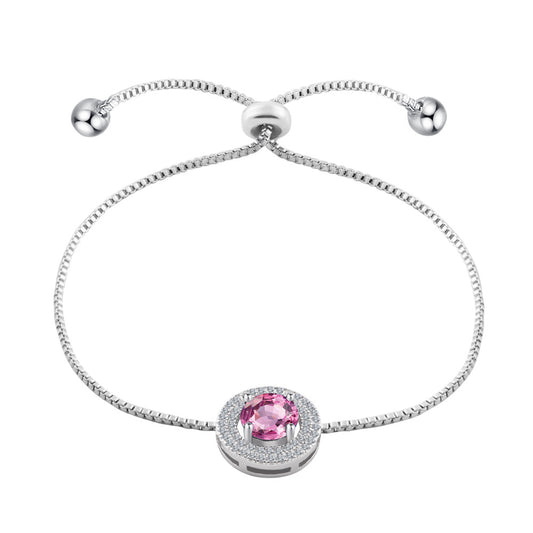 Silver Tone Crystal Adjustable Bracelet