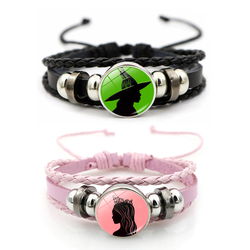 Wicked Witch Inspired Elphaba & Glinda Friendship Faux leather Bracelets 2pcs