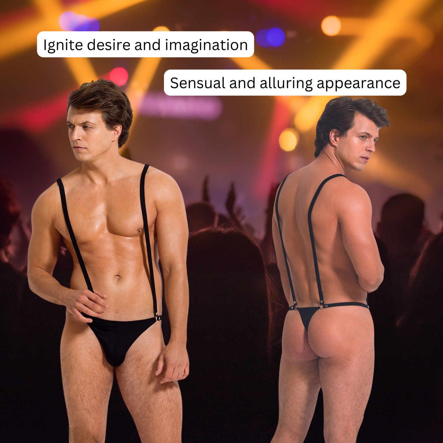 Men’s Sexy Suspender G-String Thong + Strap