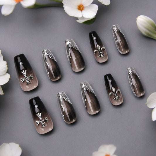 Black with Silver Tip Cross