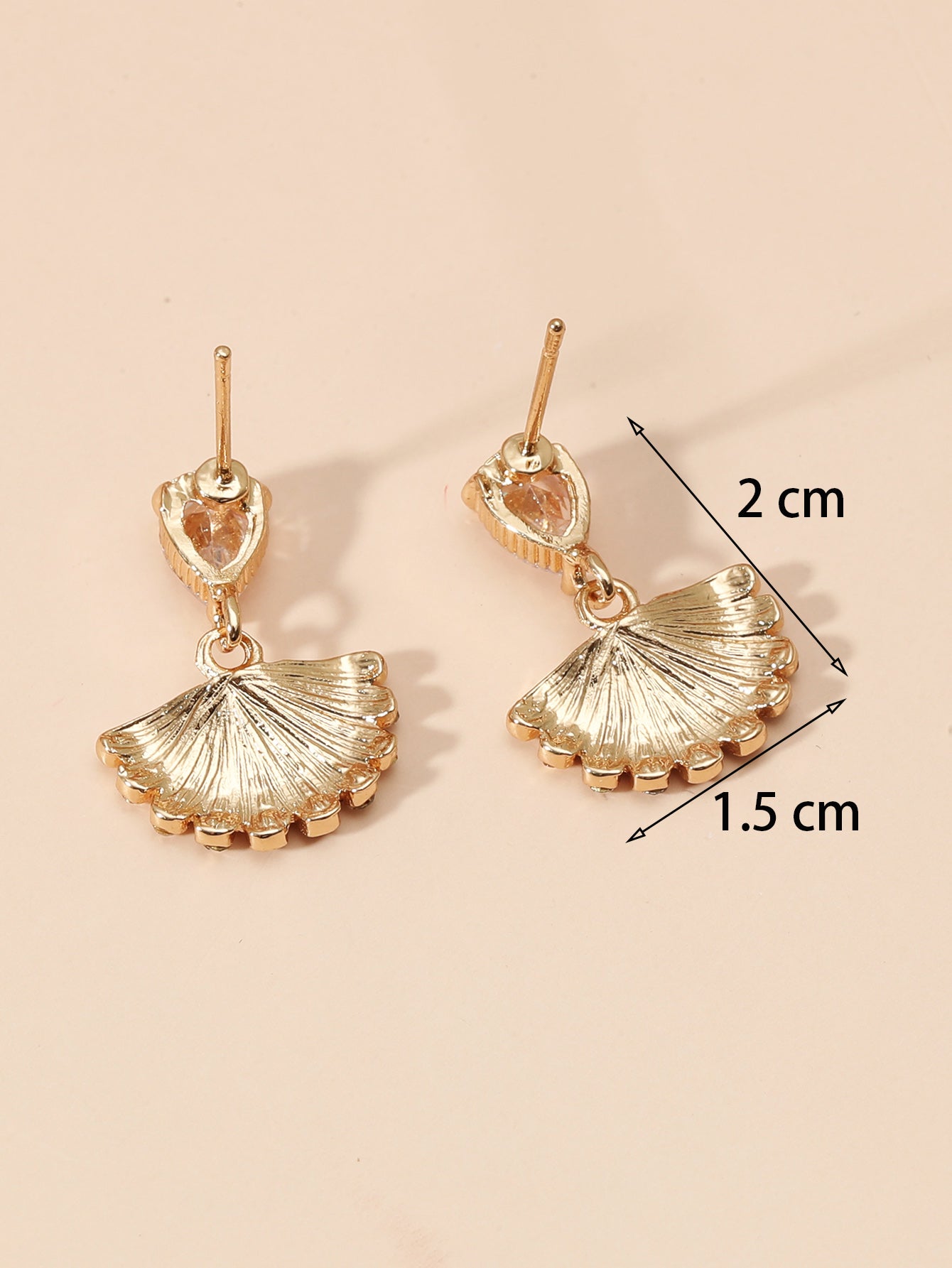 Fan Shaped Drop Crystal Earrings