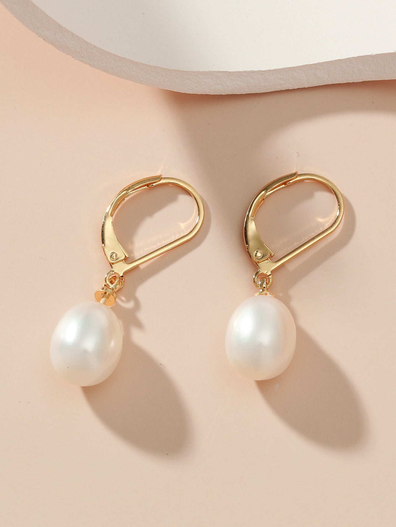White Freshwater Pearl Drop Earrings