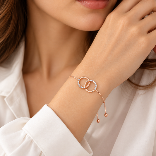 S925 Sterling Silver Rose Gold Infinite Love Bracelet