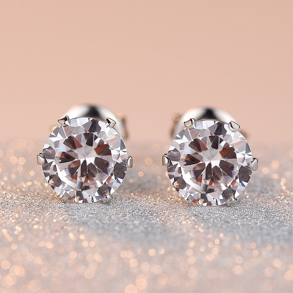 Gold or Silver Tone Stud Earrings with Premium Crystals