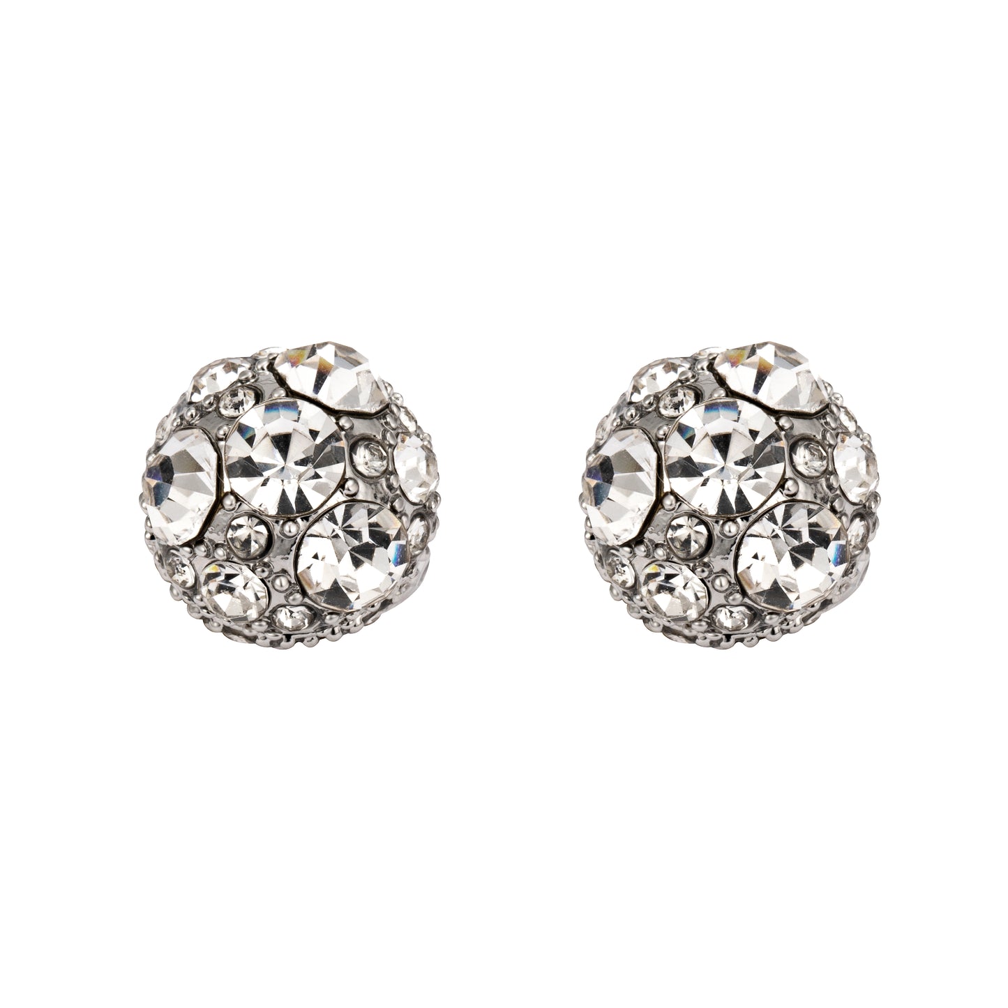 Magnetic Crystal Filled Round Ball Stud Earrings No Pierced Clip on