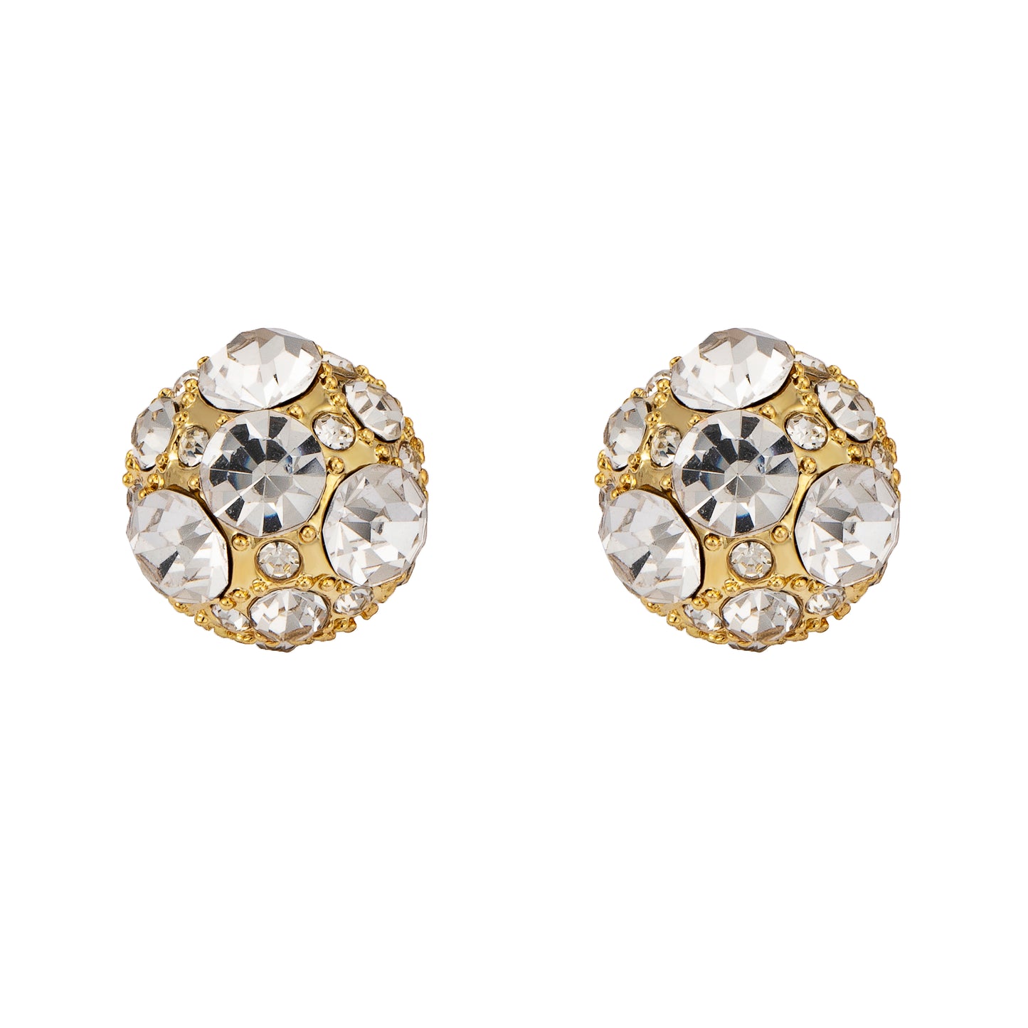 Magnetic Crystal Filled Round Ball Stud Earrings No Pierced Clip on