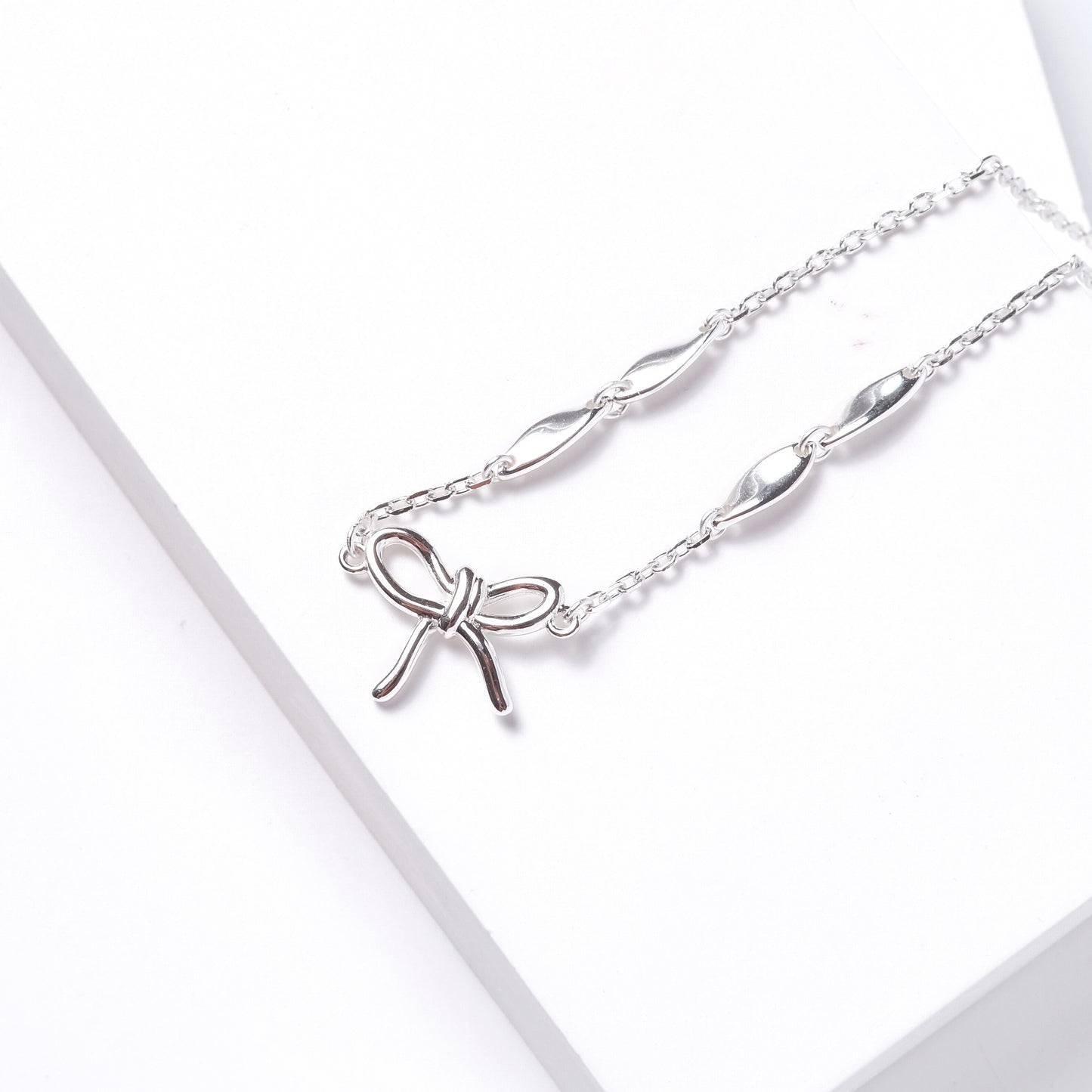 Sterling Silver Ribbon Bow Bracelet Adjustable Stamped Solid S925