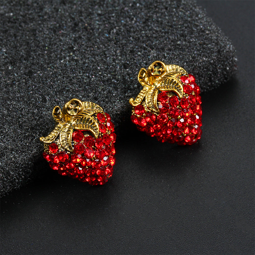 Strawberry Stud Clip On Earrings
