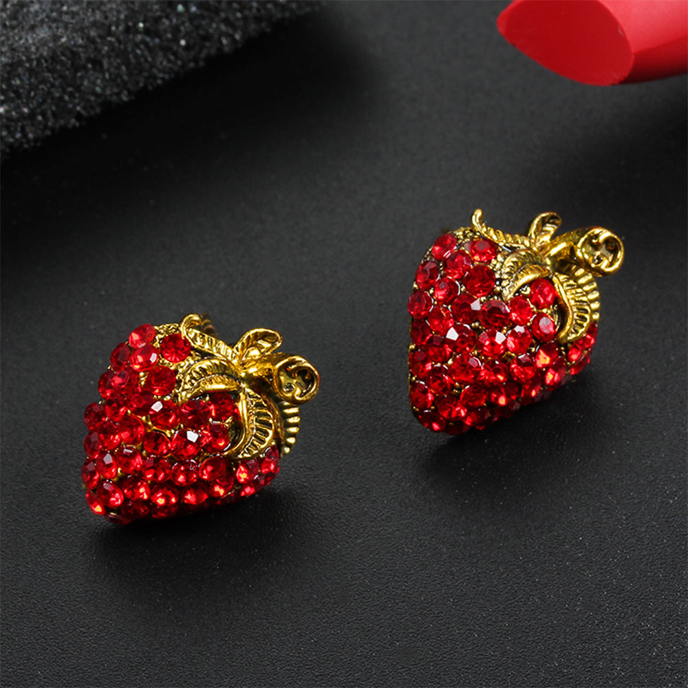 Strawberry Stud Clip On Earrings