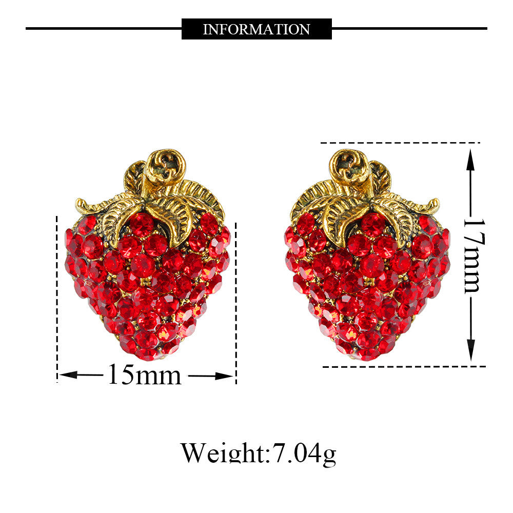 Strawberry Stud Clip On Earrings